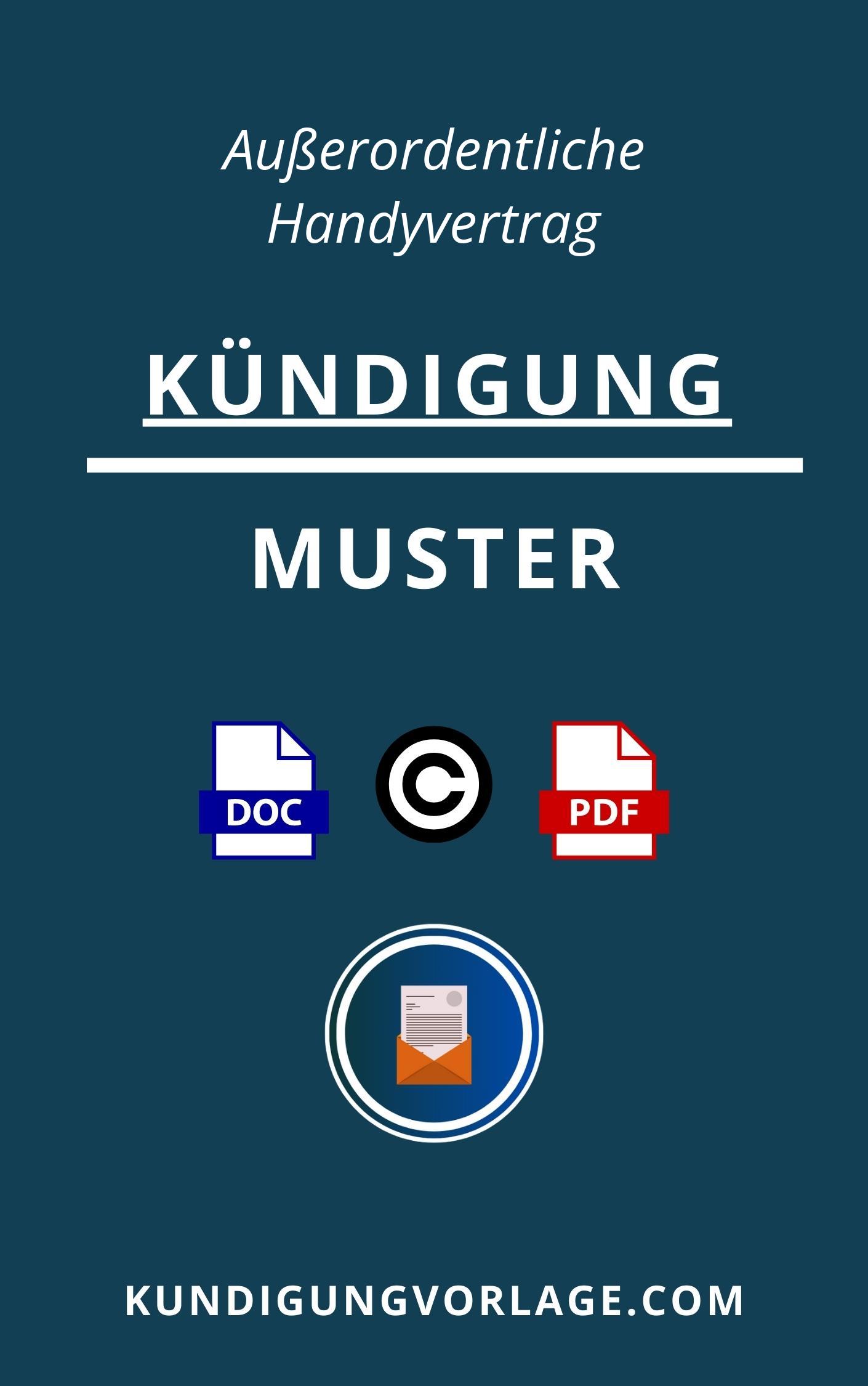 Außerordentliche Kündigung Handyvertrag Muster