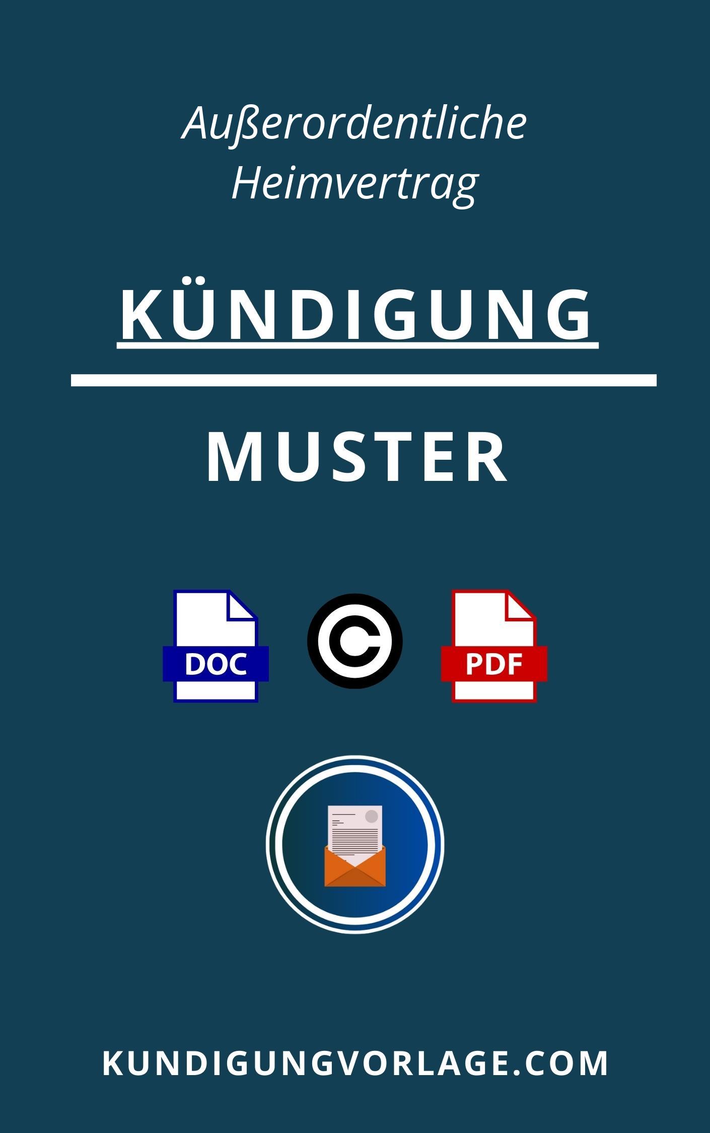 Außerordentliche Kündigung Heimvertrag Muster