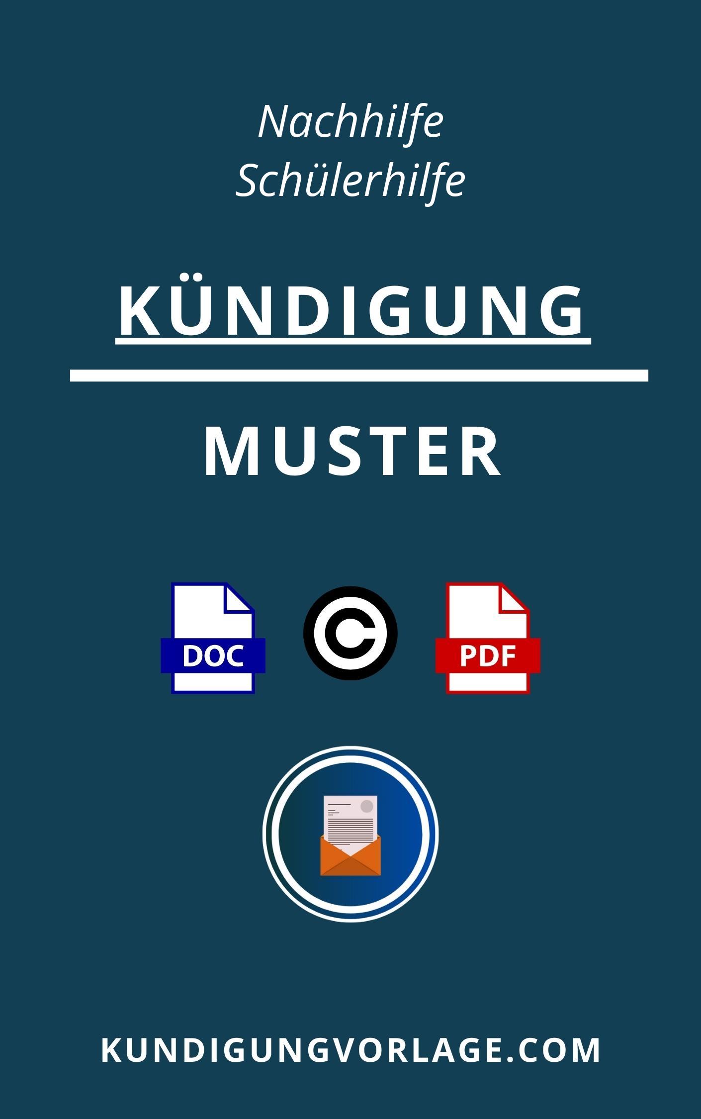 Kündigung Nachhilfe Schülerhilfe Muster